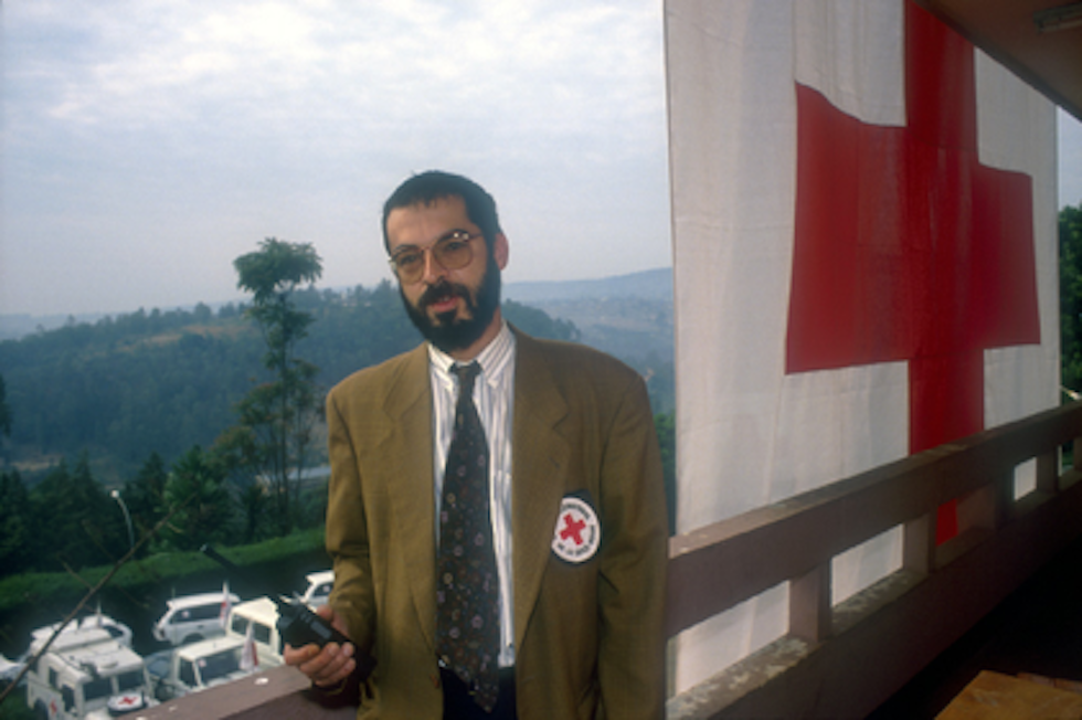 Phillippe Gaillard at ICRC Headquarters, Kigali